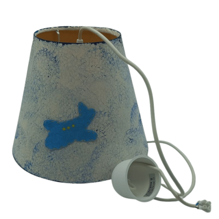 code 073709 - Paper ceiling lamp decorated blue sponge - airplane
